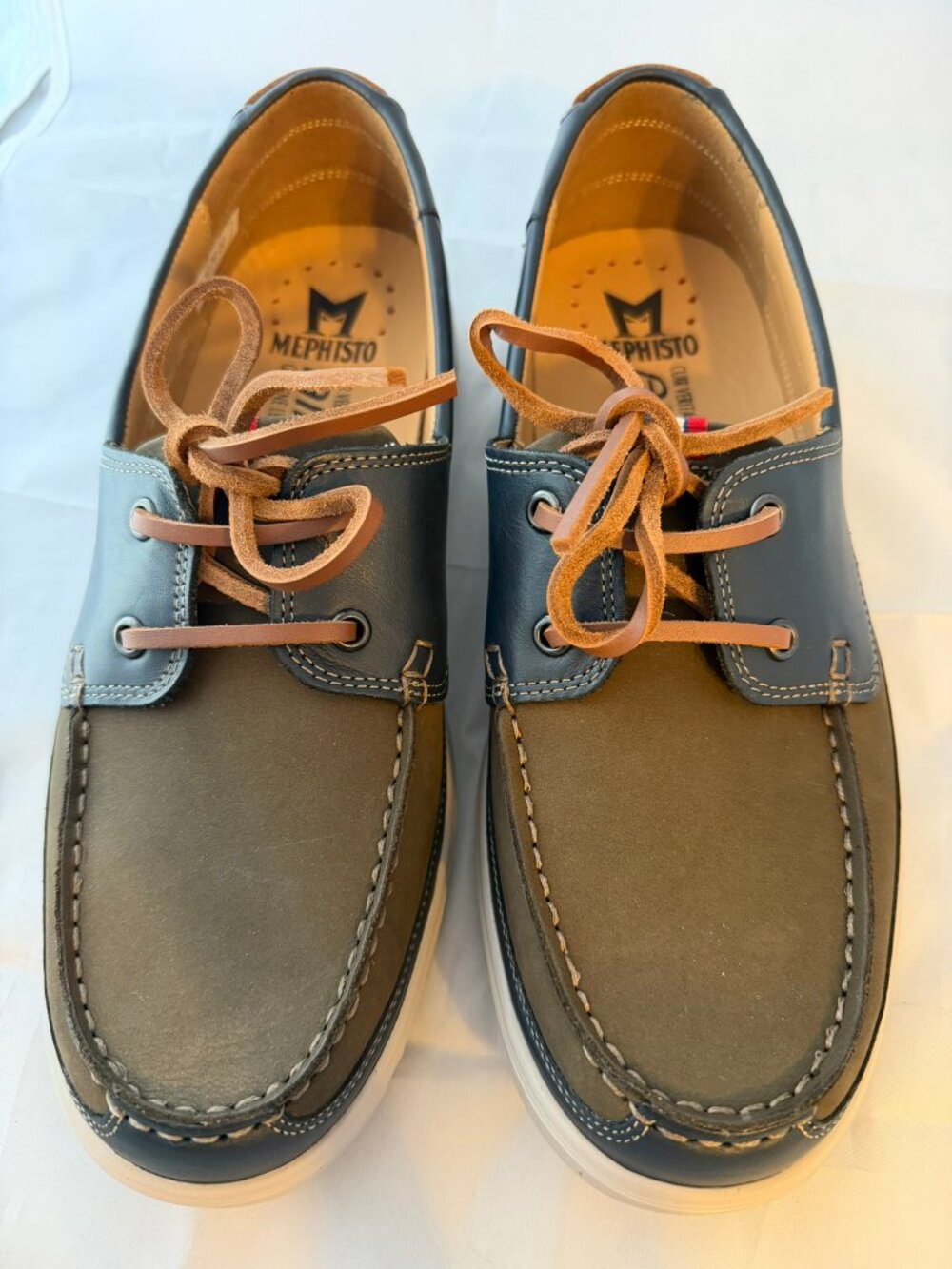 Mephisto  Men's Trevis Boat Shoes - Loden, Leather  Men Size 8.5
